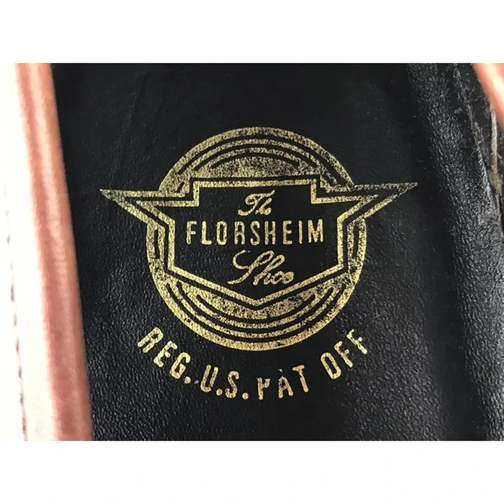 Florsheim Mens Brown Leather Almond Toe Slip on‎ Classic Moccasin Size US 8D